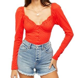 NWT Free People Ladybug Long-Sleeve Top